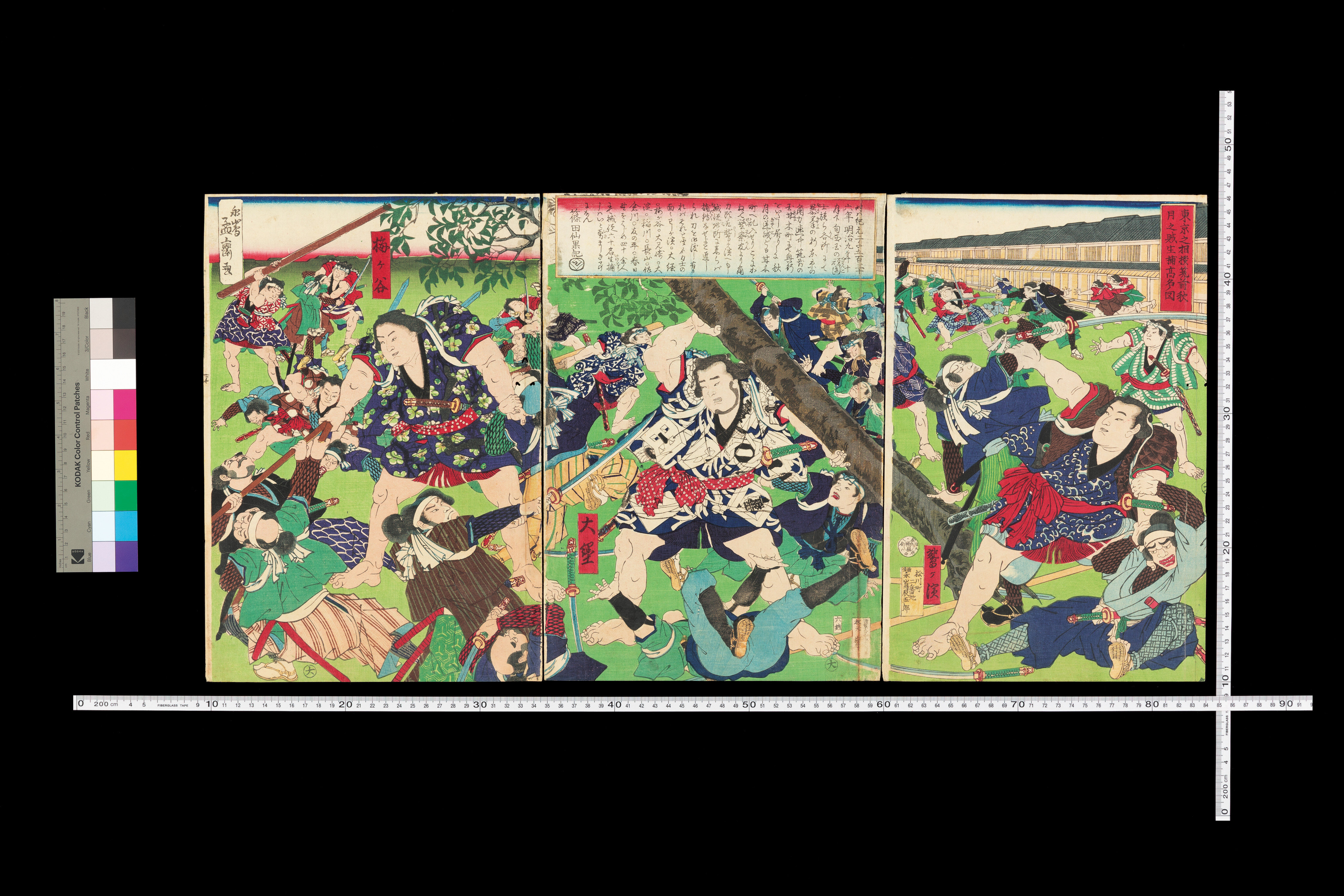 東京之相撲筑前秋月之賊生捕高名ノ図/